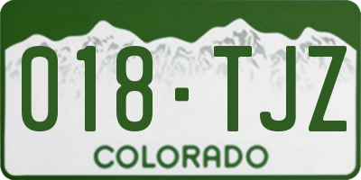 CO license plate 018TJZ