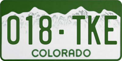 CO license plate 018TKE
