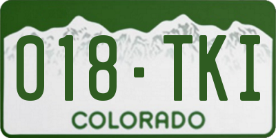 CO license plate 018TKI