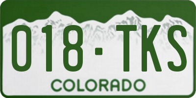 CO license plate 018TKS