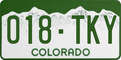 CO license plate 018TKY