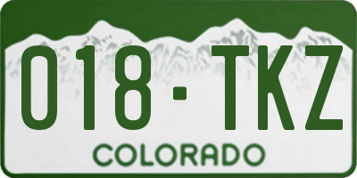 CO license plate 018TKZ