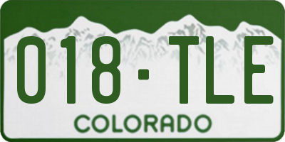 CO license plate 018TLE