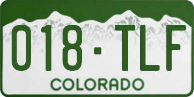 CO license plate 018TLF