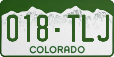 CO license plate 018TLJ