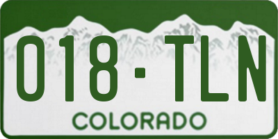 CO license plate 018TLN