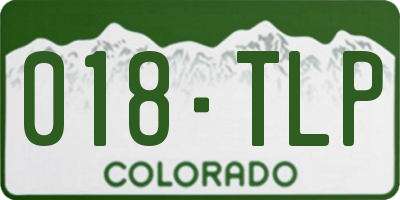 CO license plate 018TLP