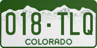 CO license plate 018TLQ