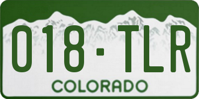CO license plate 018TLR