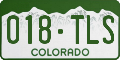 CO license plate 018TLS