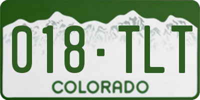 CO license plate 018TLT