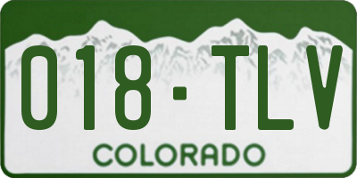 CO license plate 018TLV