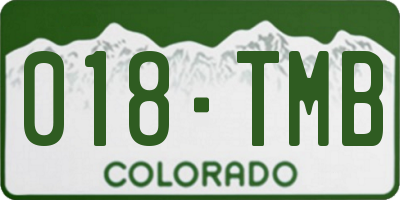 CO license plate 018TMB