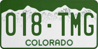 CO license plate 018TMG