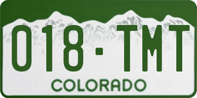 CO license plate 018TMT