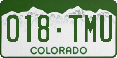 CO license plate 018TMU