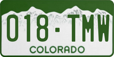 CO license plate 018TMW