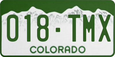 CO license plate 018TMX