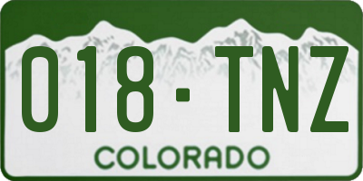 CO license plate 018TNZ
