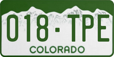 CO license plate 018TPE
