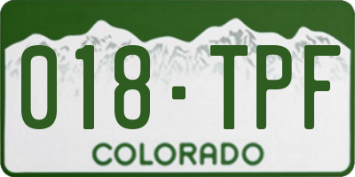 CO license plate 018TPF