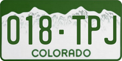 CO license plate 018TPJ