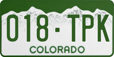 CO license plate 018TPK