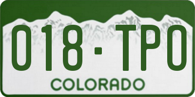 CO license plate 018TPO