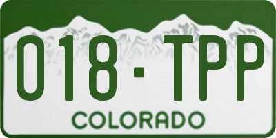 CO license plate 018TPP
