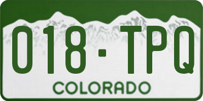 CO license plate 018TPQ