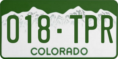 CO license plate 018TPR