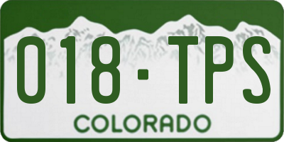 CO license plate 018TPS