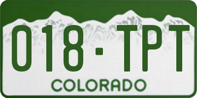CO license plate 018TPT