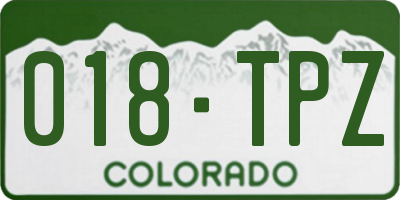 CO license plate 018TPZ