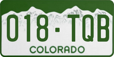 CO license plate 018TQB