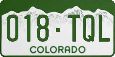 CO license plate 018TQL
