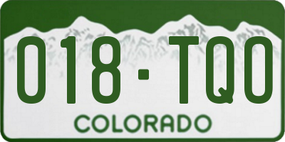 CO license plate 018TQO