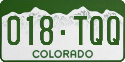 CO license plate 018TQQ