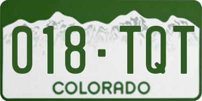 CO license plate 018TQT