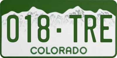 CO license plate 018TRE