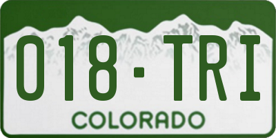 CO license plate 018TRI