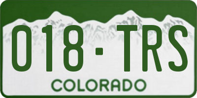 CO license plate 018TRS