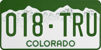 CO license plate 018TRU