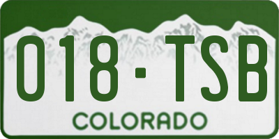 CO license plate 018TSB