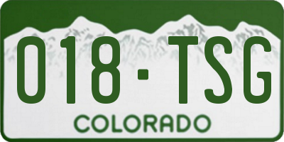 CO license plate 018TSG