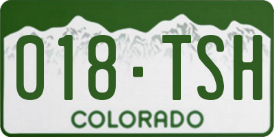 CO license plate 018TSH