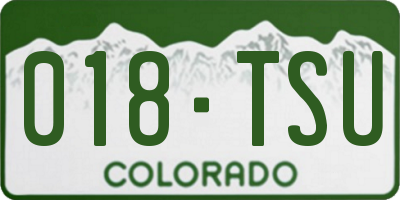 CO license plate 018TSU