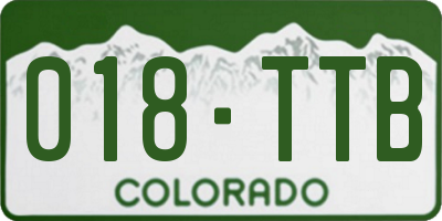 CO license plate 018TTB