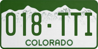CO license plate 018TTI