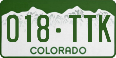 CO license plate 018TTK